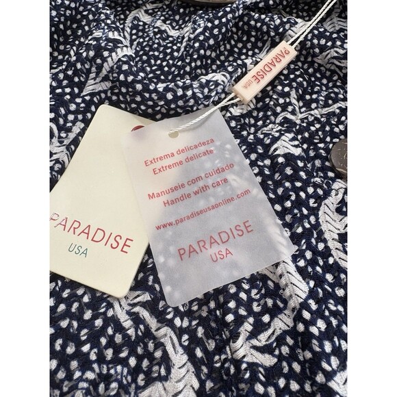 Paradise USA NWT Woman’s Cover Up/Dress Navy w/White Anchors XS-Small Stretch - Picture 9 of 10